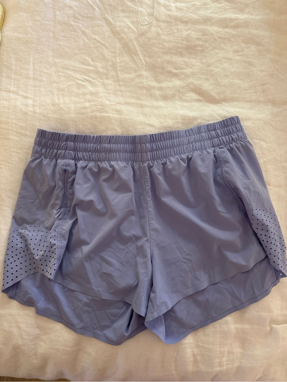 Athleta Lavender Athletic Shorts with Perforated Side Panels